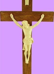 Wood Grained Cross 12 inch - Wood Stained