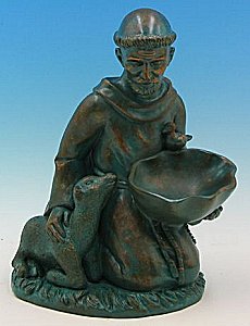 16 inch St. Francis Birdfeeder- Patina Finish